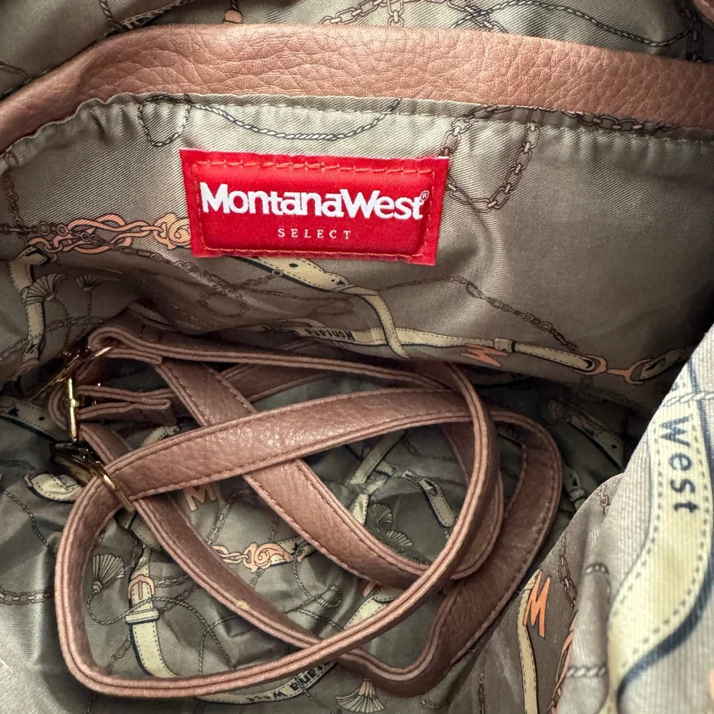Montana West Hobo Crossbody Shoulder Bag Pink Studded Faux Leather Southwestern